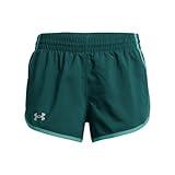 Under Armour Girls' Fly by Shorts, (449) Hydro Teal/Radial Turquoise/Reflective, Medium