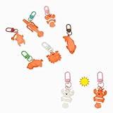 TBWHL Uv Color-changing Pendant, 6PCS Cute Car Hanging keychain Ornament for Rear View Mirror, Summer Funny animal Pendant keychain, Car Accessories Interior Decoration for Men Women