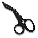 Madison 7.5" Premium Stainless Steel Nurse Scissors with Non-Stick Blades, Fluoride-Coated - 1pk, Black