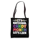 Funny National Candy Month Rainbow Lollipop Pride Tote Bag