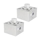Luocute 2 Three Way Diverter Valves Excavator for Mini Excavator with 8 Screws, Agricultural Machinery Spare Replacement Parts, Alloy Steel Small Throttle Valve Replacement