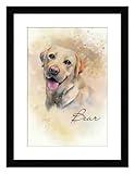 Custom Pet Portrait Wall Art - Create Your Own Watercolor Painting from Your Photo - Personalized Dog, Cat, Pet Wall Decor - Keepsake for Pet Enthusiasts, Upload Image of Your Favorite Pet, USA Made