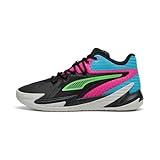 PUMA Men's Dagger Basketball Shoes, Black-Fluro Pink PES, 10
