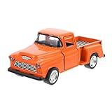 TOYANDONA 1pcs Vintage Orange Truck Decor: Christmas Metal Pickup Truck Car Model for Festive Home Decor and Tabletop Display