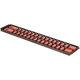 Heavy Duty Socket Organizer with Tray - Ernst Manufacturing 19-Inch Socket Boss 2-Row, 1/4-Inch-Drive Twist Lock Socket Holder, SAE, METRIC, Red (8452) - Automotive Industry - Made in USA