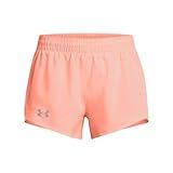Under Armour Girls Fly by Shorts, (897) Flare Orange/Flare Orange/Reflective, Medium