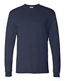 Hanes Men's Essentials Long Sleeve T-shirt Value Pack (2-pack), Navy,X Large