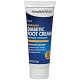 HealthWise Medicated Diabetic Foot Cream | Dimethicone + Petrolatum | Protects and Seals | Relieves Dry Heals | Paraben-Free | Odor-Free | 4.0 oz.