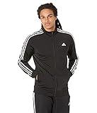 adidas Men's Essentials Warm-Up 3-Stripes Track Top, Black/White, X-Large