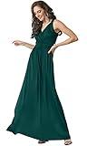 KOH KOH Plus Size Womens Long Sleeveless Flowy Bridesmaids Cocktail Party Evening Formal Sexy Summer Wedding Guest Ball Prom Tall Sundress Gown Gowns Maxi Dress Dresses, Emerald Green XL 14-16