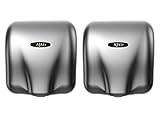 AjAir® 2 Pack Heavy Duty Commercial 1800 Watts High Speed Automatic Hot Hand Dryer - Stainless Steel