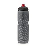 Polar Bottle Breakaway Insulated Water Bottle - BPA Free, Cycling & Sports Squeeze Bottle (Bolt - Charcoal & Silver, 24 oz)