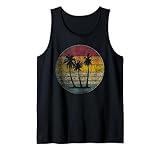 Palm Tree Shirt Tropical Beach Vintage Retro Style 70s 80s Tank Top