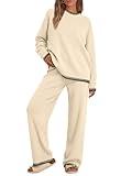 LILLUSORY Lounge Sets Womens 2 Two Piece Matching Sweater Loungewear Set 2024 Fall Winter Two Piece Fall Knit Comfy Clothes Outfits