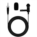 SPTSSWET Lavalier Microphone for Sennheiser Wireless Transmitter Omnidirectional Condenser Wired Mic 3.5mm TRS Lapel for Lectures Live Streaming YouTube,5ft Black