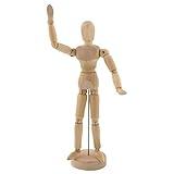 US Art Supply® Wood Artist Drawing Manikin Articulated Mannequin with Base and Flexible Body - Perfect for Drawing The Human Figure (5" Male)