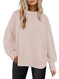Grace's Secret Sweaters for Women Fall Fashion 2025 Long Sleeve Tops Oversized Sweatshirts Loose Fit Winter Clothes Outfits Trendy Clothing Apricot L
