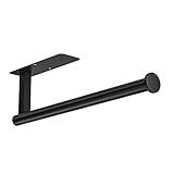 ASTOFLI Paper Towel Holder Under Cabinet No Drilling, Self Adhesive Paper Towel Holder Wall Mount for Kitchen Rack, Under Counter Napin Holder No Drill, RV, 304 Stainless Steel 12 Inch Matte Black