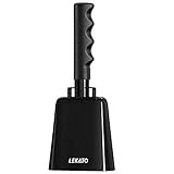 Cowbell Noise Makers with Handle, Cowbell for Sporting Events 8 Inch Cheering Steel Cow Bell for Football Games,Party, Concert, Graduation, School, Farm Ranch(Black)