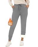 GAYHAY Fleece Lined Sweatpants Women- Winter Warm Sherpa Lined Athletic Joggers Pants with Pockets