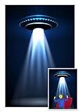AOFOTO 3x5ft UFO Backdrop Flying Saucer Photography Background Science Fiction Alien Invasion Spacecraft Kid Boy Child Artistic Portrait Photo Shoot Studio Props Video Drop Vinyl Wallpaper Drape