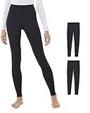 32 Degrees Women's 2 Pack Performance Ultra Light Thermal Baselayer Legging Pant, Black/Black, X-Large