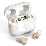 Hearing Aids with Long-Lasting Charging Case, Invisible Hearing Aids for Seniors with Smart Noise Cancellation, Completely-In-Canal Hearing Aid Devices, Easy Control