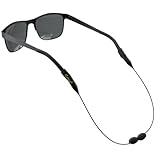 Cablz Zipz Adjustable Eyewear Retainer | Adjustable, Lightweight, Low Profile, Off-The-Neck Eyewear Retainer Strap | Black | 12" w/Regular Tip