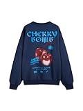 CIDER Sweatshirt for Women Long Sleeve Crewneck Sweatshirts Cherry Bomb Graphic Long Sleeve Tops Fall Winter Outfits: Dark Navy, S