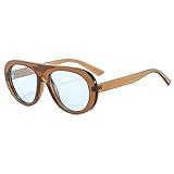 Popular Fashion Pilot Women Leopard Green Sunglasses Retro Wide Legs Men Trending Punk Gradient Sun Glasses 1164 (C5)