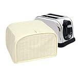 Ritz Premium Universal Two Slice Toaster Cover, 11.25" x 5.75" x 7", Polyester and Cotton Quilted, Fingerprint Protector, Super Soft Appliance Cover And Dust Cover, Natural