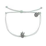 Pura Vida Silver Open Pineapple Bracelet - 100% Waterproof, Adjustable Band - Plated Brand Charm, Winterfresh