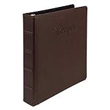 Samsill 1.5" Recipe Binder 8.5x11, 3 Ring Recipe Book Binder to Hold All Your Recipes and Recipe Cards, Brown Family Recipe Binder Script Design