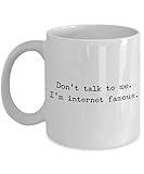 AIEXUN Funny Coffee Mug For Men YouTube Mug Social Media Gifts Don't Talk To Me I'm Internet Famous Sarcastic Novelty Coffee Mug Cup Funny Gift Ceramic Cup for Boss Friends Co-workers 11 oz