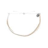 Pura Vida Originals White Sand Anklet - Plated Charm, Adjustable Band - 100% Waterproof