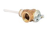 Camco Automatic Temperature and Pressure Relief Valve with Extension Probe and Lever | Features an All Brass Body with a Stainless Steel Pressure Spring | (10473)
