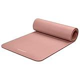 Retrospec Solana Yoga Mat 1/2" Thick w/Nylon Strap for Men & Women - Non Slip Excercise Mat for Yoga, Pilates, Stretching, Floor & Fitness Workouts, Rose