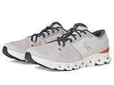 On Men's Cloud X 4 Sneaker, Silver/Flame, 8.5