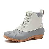 Lands' End Dakota Insulated Womens Duck Boots - Waterproof Snow or Rain Boots Women - Pumice Stone/Dark Cameo Gray, 9 Medium