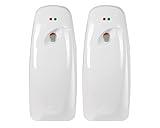 Automatic Air Freshener Spray Dispenser (2-Pack) Wall Mounted or Free Standing, Commercial and Home Use, Multiple Time Scent/Mist Release Settings for Room/Restroom Sprayer (White)