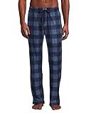 Lucky Brand Men's Fleece Pajama Pants - Ultra Soft Fleece Pajama Bottoms Lounge Pants - Breathable Sleep Pants for Men, Size Large, Navy Checked Plaid