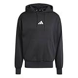 adidas Men's Essentials Feel Cozy Fleece Hoodie, Black/White