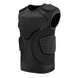 Youth Football Padded Shirt, Chest Rib Protector, Compression Padded Vest with 5-Pad for Sports Paintball Football Baseball Lacrosse