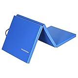 BalanceFrom 2" Thick Tri-Fold Folding Exercise Mat with Carrying Handles for MMA, Gymnastics and Home Gym Protective Flooring (Blue)