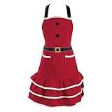DII Women's Christmas Kitchen Apron Adjustable Adult Size for Cooking, Baking, Crafting & Entertaining, One Size, Mrs. Claus
