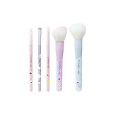 The Crème Shop Pastel Makeup Brush Set Ultra-Soft Synthetic Brushes for Precise Application, Easy to Wash, Versatile for Shading, Blending, Detailing (Set of 5)