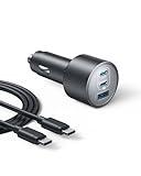Anker iPhone 16 USB-C Car Charger, 167.5W Max 3-Port Ultra-Compact Type-C Fast Car Charger for MacBook Pro/Air, iPhone 15/14/13 Series, Samsung S24/S23, iPad Pro, AirPods and More