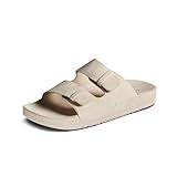 REEF Ojai Two Bar Women's Fashion Slide Sandal, Premium Leather, Soft Cushion Footbed, Vintage, 10