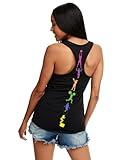 Women's Cute Fitness Moves Colorful Workout Burnout Tank Top Large Black