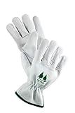 FirTree Brand Goatskin UtilityWomens and Mens Leather Work for Outside Yard Work, Gardening and Landscape Gloves. Size Chart Pictured at Left.